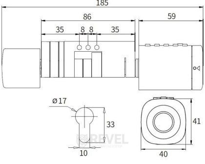 Умный Bluetooth дверной биометрический замок (цилиндр) SEVEN LOCK SL-7773BF silver (40-106 мм)
