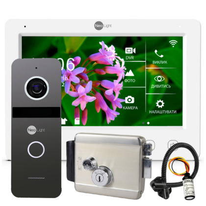 Wi-Fi домофон для частного дома с электромеханическим замком NeoLight Smart Home White (Kappa + HD WF с записью и дозвоном на телефон) Wi-Fi домофон для частного дома с электромеханическим замком NeoLight Smart Home White (Kappa + HD WF с записью и дозвоном на телефон)