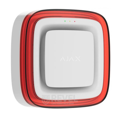 Беспроводной адресный пожарный оповещатель светозвуковой Ajax EN54 FireProtect (Sounder/VAD) Jeweller White