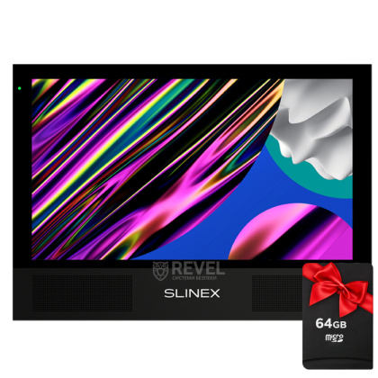 IPS видеодомофон Slinex Sonik 10 (Black + сменные панели) + SD карта 64Гб в подарок!