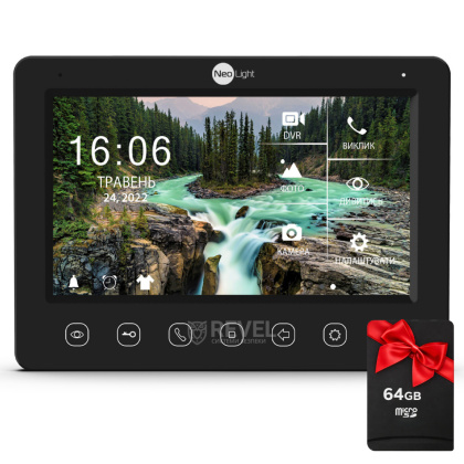 Видеодомофон 7 дюймов Wi-Fi с дозвоном на смартфон и записью Neolight Kappa+ HD WF (Black)