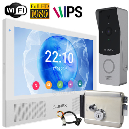 Wi-Fi видеодомофон с замком Slinex Sonik AI Home Kit white — интеллектуальная AI-детекция движения и переадресация вызова