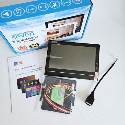 Комплект Wi-Fi видеодомофон 7 дюймов с переадресацией звонка SEVEN DP-7576Kit Neo black (с видеопанелью SOLO FHD)