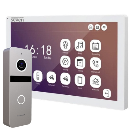 Комплект Wi-Fi видеодомофона 10 дюймов с переадресацией звонка SEVEN DP-7517Kit Neo white (с видеопанелью SOLO FHD) Комплект Wi-Fi видеодомофона 10 дюймов с переадресацией звонка SEVEN DP-7517Kit Neo white (с видеопанелью SOLO FHD)