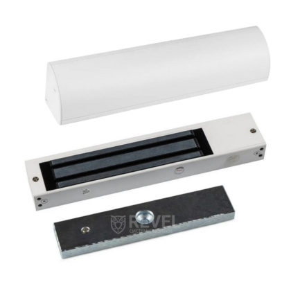 Замок электромагнитный 280 кг SEVEN ML-7750 white + уголок SEVEN LB-7751-LC white