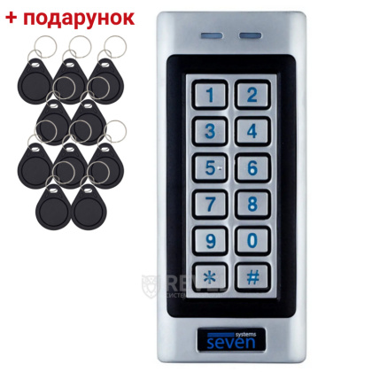 Контроллер доступа + считыватель с кодовой клавиатурой SEVEN CR-775S MIFARE