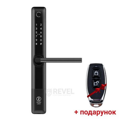 Умный дверной биометрический замок SEVEN LOCK SL-7762BF black (без врезной части)
