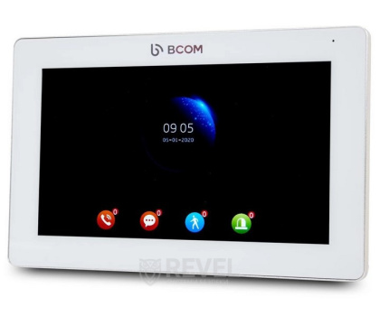 Комплект 7" сенсорного видеодомофона с детектором движения BCOM BD-770FHD White Kit