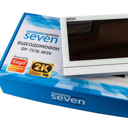 Комплект видеодомофона 7 дюймов с Wi-Fi и переадресацией звонка SEVEN DP-7576Kit white + microSD 64GB Комплект видеодомофона 7 дюймов с Wi-Fi и переадресацией звонка SEVEN DP-7576Kit white + microSD 64GB