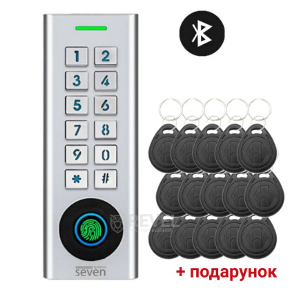 Биометрический Smart контроллер доступа со встроенным считывателем SEVEN CR-7474BF MF (Bluetooth)