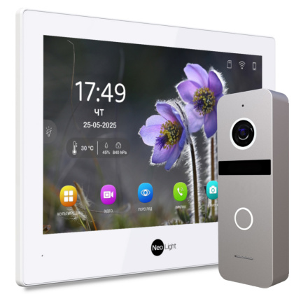 FullHD комплект Wi-Fi видеодомофона NeoLight Alpha Hybrid White + панель SOLO FHD (дозвон на телефон и запись видео) FullHD комплект Wi-Fi видеодомофона NeoLight Alpha Hybrid White + панель SOLO FHD (дозвон на телефон и запись видео)