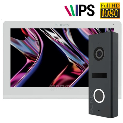 10" IPS видеодомофон + FullHD видеопанель Slinex Nexo 10 Kit White (программная детекция движения и запись видео)
