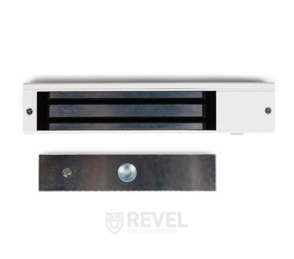 Замок электромагнитный 280 кг SEVEN ML-7750 white + уголок SEVEN LB-7751-LC white