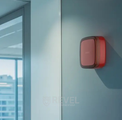 Беспроводной адресный пожарный оповещатель световой Ajax EN54 FireProtect (VAD) Jeweller Red