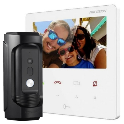 IP Wi-Fi видеодомофон и антивандальная панель HikVision DS-KH61-VP-KIT White (мобильное приложение и удаленный доступ)