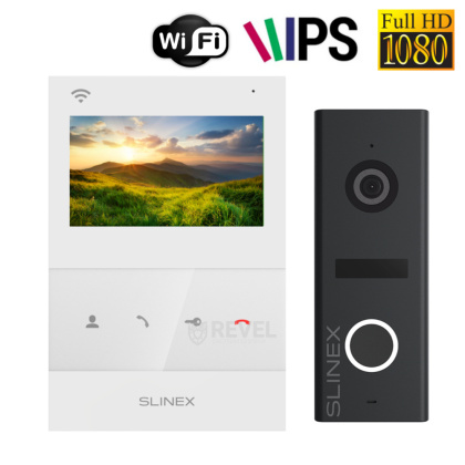 Комплект Wi-Fi домофона с управлением со смартфона и записью видео по детектору движения Slinex Starter Kit 4" Cloud white