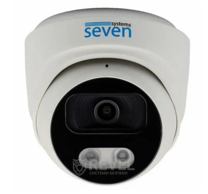 8Мп купольная IP видеокамера с микрофоном и двойной подсветкой SEVEN IP-7218PA-DL white (2,8 мм)
