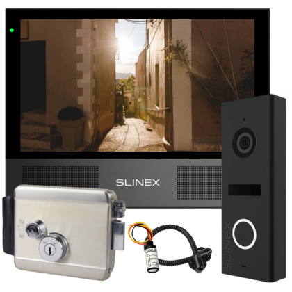 Комплект видеодомофона с электромеханическим замком Slinex KIT Home Pro Black