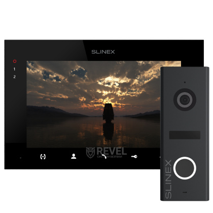 Комплект сенсорного 7" IPS FHD видеодомофона с детектором и записью Slinex KIT SQ-FHD (Black)