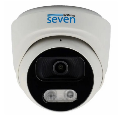 2Мп купольная IP видеокамера с микрофоном и двойной подсветкой SEVEN IP-7212PA-DL white (2,8 мм)