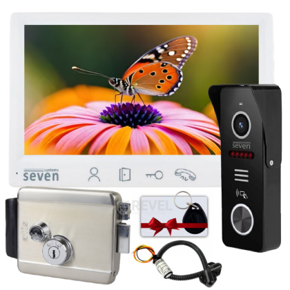 Комплект домофона, видеопанели со считывателем и электрозамка SEVEN DP–7571 Rfid Kit white Комплект домофона, видеопанели со считывателем и электрозамка SEVEN DP–7571 Rfid Kit white
