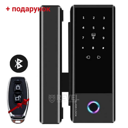 Умный биометрический замок на стеклянные двери SEVEN LOCK SL-7776BF black