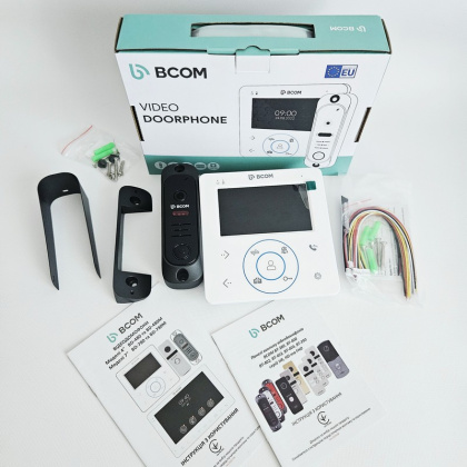 Видеодомофон 4 дюйма с записью видео и панель вызова BCOM BD-480M Kit White