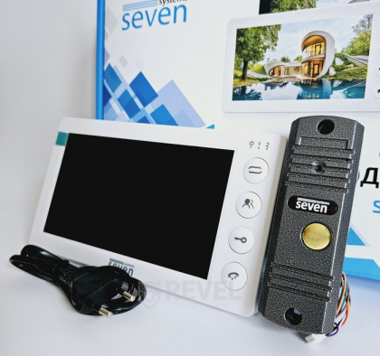 Комплект видеодомофона с записью видео по движению SEVEN DP-7574 Kit white