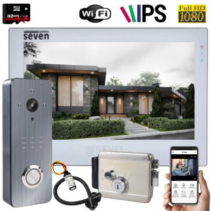 Комплект wi-fi домофона и замка Seven WF Smart Kit (white) с переадресацией вызова на мобильный телефон