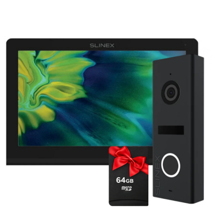 7" IPS видеодомофон + FullHD видеопанель Slinex Nexo 7 Kit Black (программная детекция движения и запись видео)