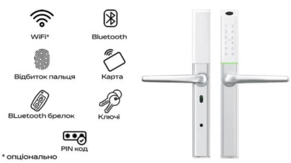 Умный дверной биометрический замок SEVEN LOCK SL-7763BF white