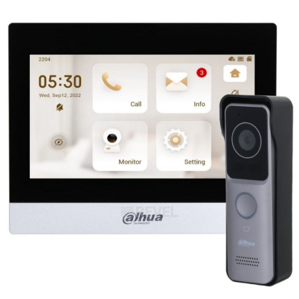 Комплект 7" IP Wi-Fi видеодомофона и Wi-Fi Slim панели со считывателем Dahua DHI-WP86-CR-KIT (дозвон и управление с телефона)
