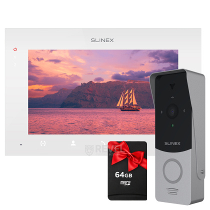 Комплект сенсорного 7" IPS FHD видеодомофона с детектором и записью Slinex KIT SQ-FHD (White)