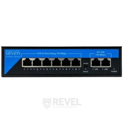 PoE коммутатор (switch) 6 портов SEVEN P-7326