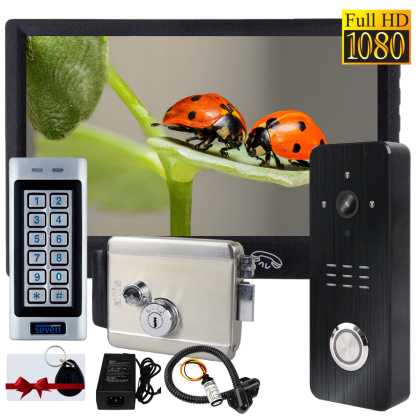 Комплект FullHD домофона и контроля доступа с электромеханическим замком Seven DF Key Lock (white / black)