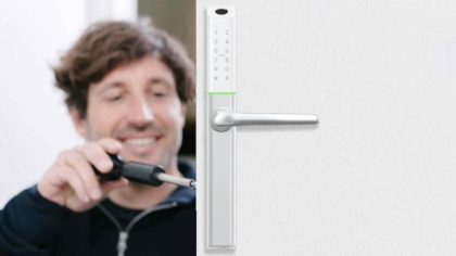 Умный дверной биометрический замок SEVEN LOCK SL-7763BF white