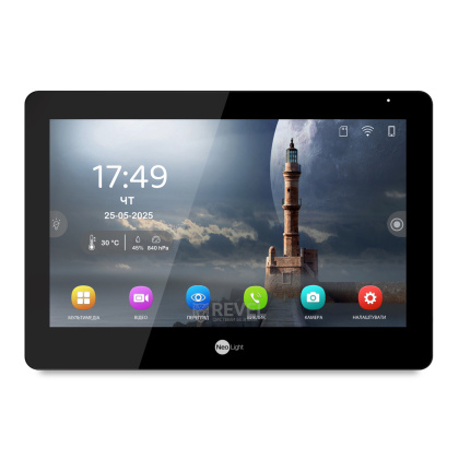 IP комплект беспроводного видеодомофона 10" NeoLight Mezzo Hybrid IPW Kit Black (панель OPTIMA IPW) — дозвон на телефон и запись видео