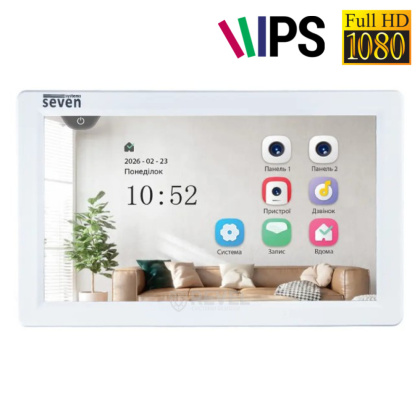 7" FullHD IPS видеодомофон SEVEN DP-7570 FHD IPS white
