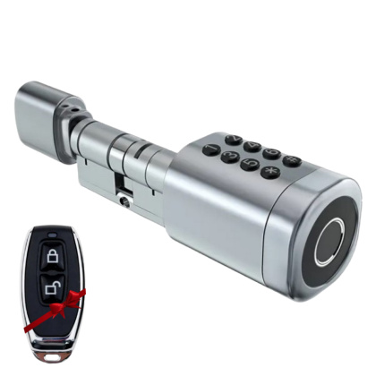 Умный Bluetooth дверной биометрический замок (цилиндр) SEVEN LOCK SL-7774BF (35-90мм) (silver)