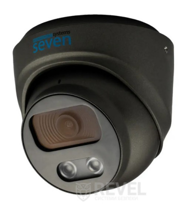 2Мп купольная IP видеокамера с микрофоном и двойной подсветкой SEVEN IP-7212PA-DL black (2,8 мм)