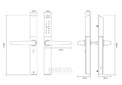 Умный дверной биометрический замок SEVEN LOCK SL-7763BF white