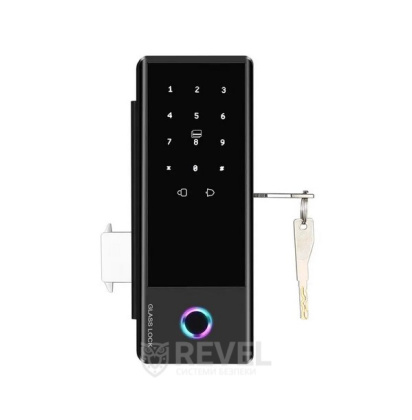 Умный биометрический замок на стеклянные двери SEVEN LOCK SL-7776BF black