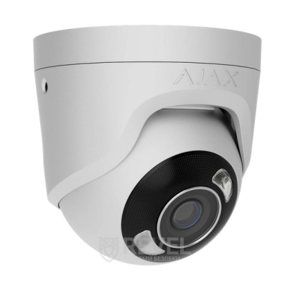 8Мп IP камера видеонаблюдения Ajax TurretCam HL white (4 мм) с микрофоном, возможностями ИИ и гибридной подсветкой
