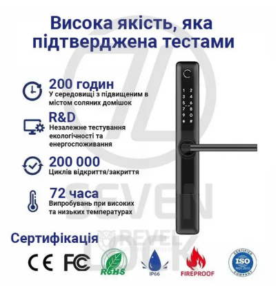 Умный дверной биометрический замок SEVEN LOCK SL-7763BF white