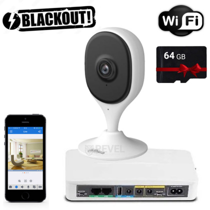 Wi-Fi 5Мп видеонаблюдение с бесперебойным питанием, аналитикой и двусторонним звуком Dahua DH-C5A-UPS-KIT