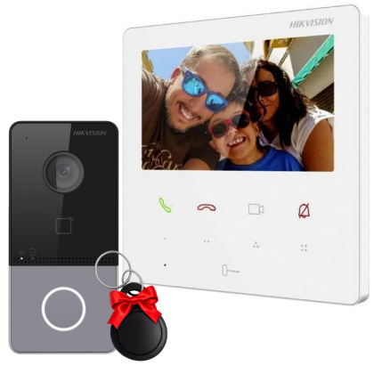 IP Wi-Fi домофон 4,3 дюйма и Wi-Fi панель вызова Hikvision DS-WF61-CR-KIT White (мобильное приложение и удаленный доступ)