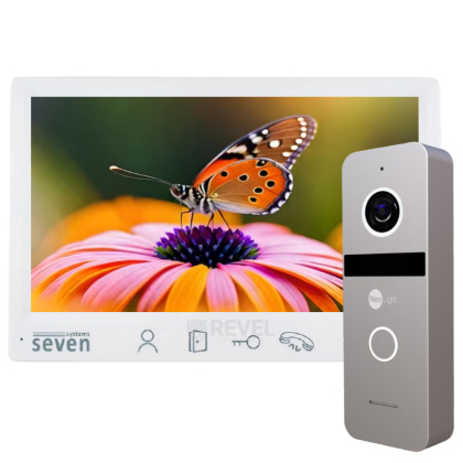 Комплект Full HD видеодомофона с детекцией и записью видео SEVEN DP–7571 FHD Neo Kit white