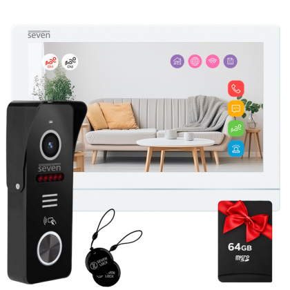Комплект Wi-Fi домофона 7 дюймов и вызывной панели со считывателем SEVEN DP-7576 Key Kit white Комплект Wi-Fi домофона 7 дюймов и вызывной панели со считывателем SEVEN DP-7576 Key Kit white