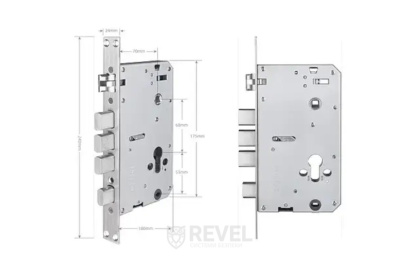 Умный дверной биометрический замок SEVEN LOCK SL-7767BFW black (со встроенным Wi-Fi, врезная часть 7068)