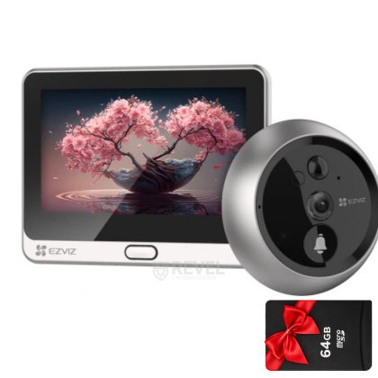 WiFi беспроводной дверной видеоглазок (домофон) EZVIZ CS-DP2 (3WPFBS,3MP) (дозвон на телефон, детекция движения)